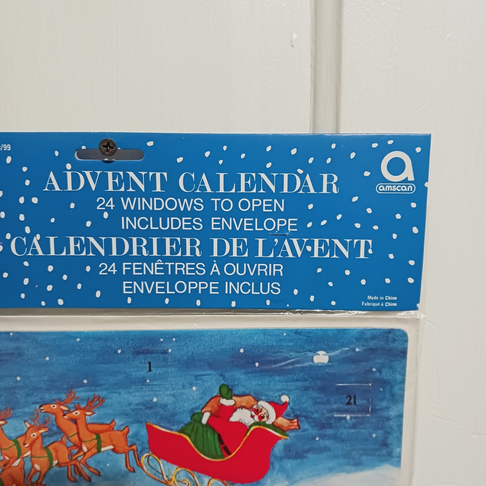 Vintage Christmas Santa Reindeer Village Advent Calendar