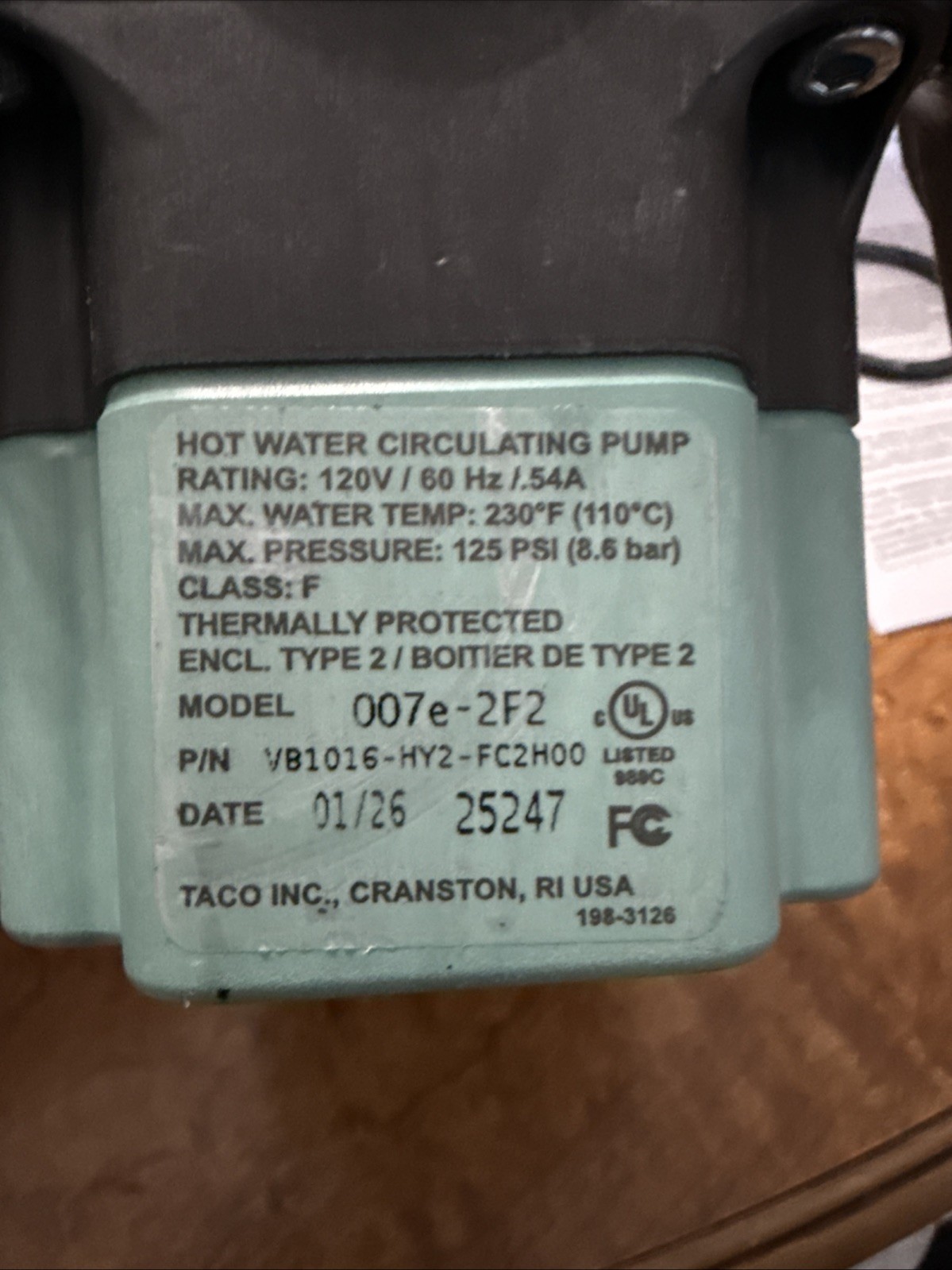 1- Taco VB1016-HY2-FC2H00 Cast Iron Flanged ECM 115/60/1 Circulator Pump - New