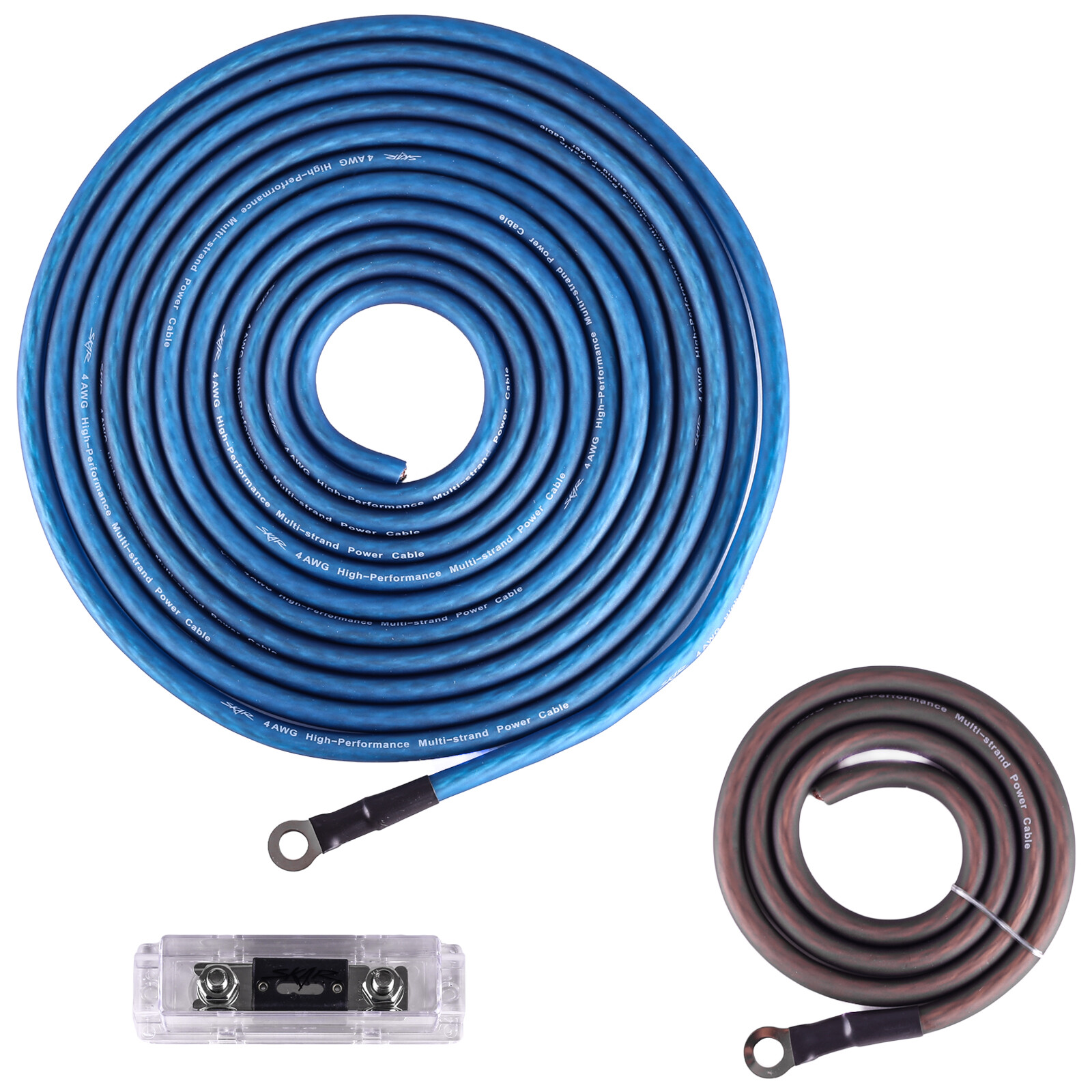 NEW SKAR AUDIO 4 GAUGE 1,200 WATT CCA AMPLIFIER WIRING KIT W RCA (SKAR4ANL-CCA)