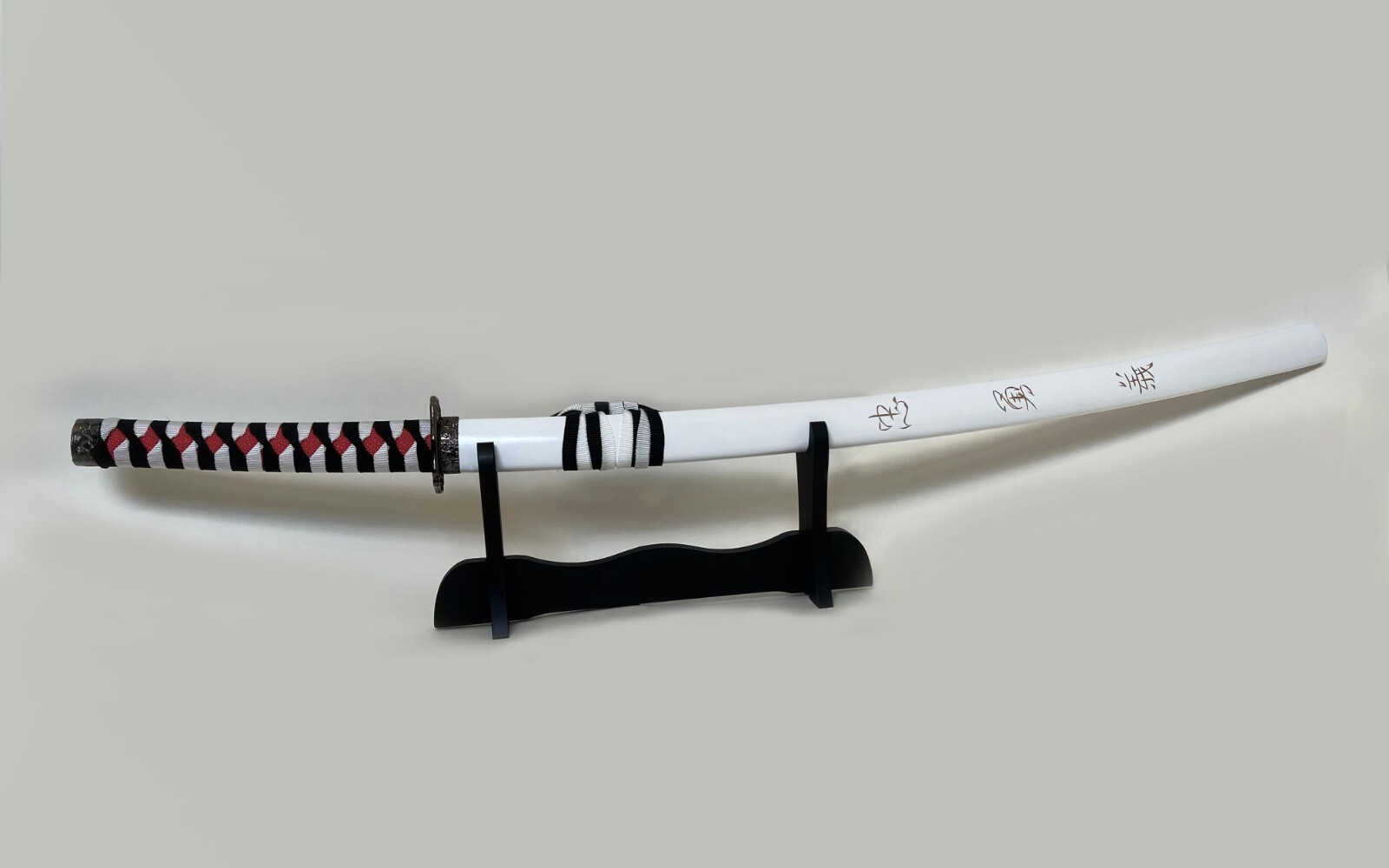 40" White Dragon SAMURAI NINJA Bushido KATANA w Stand Japanese Sword Carbon