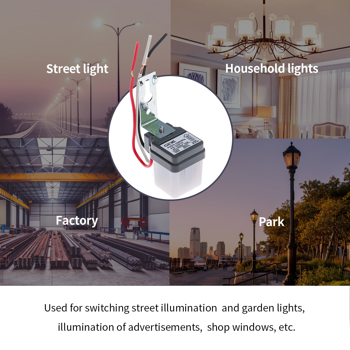 GEYA 2PCS Auto On Off Photocell street Light Switch 10A220V Photo Control Sensor