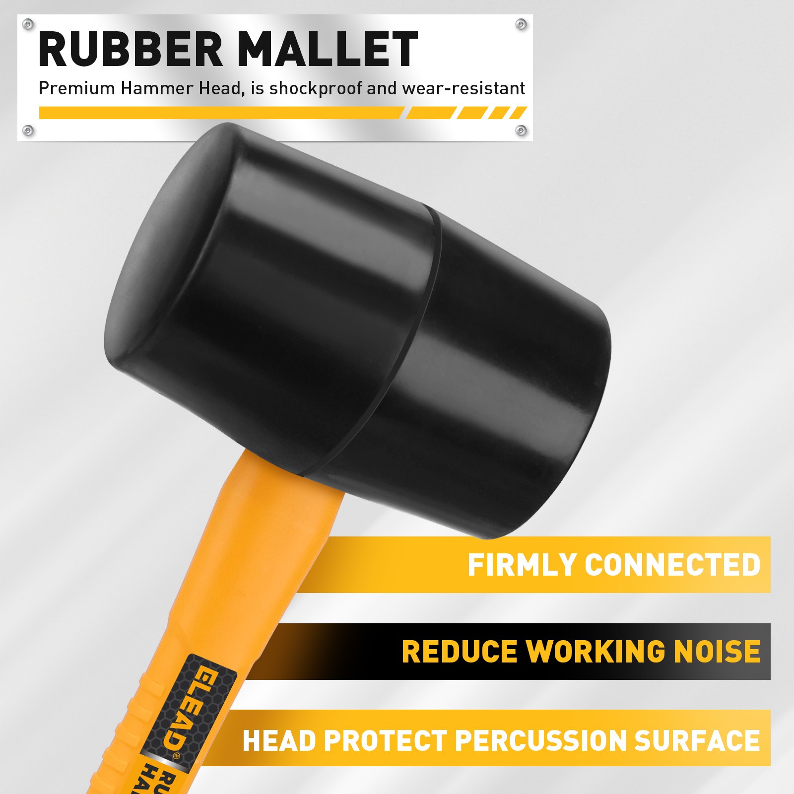 6-Piece Mallet Hammer Set 600g Wood Split Axe Fiberglass Handle Forge Steel Head