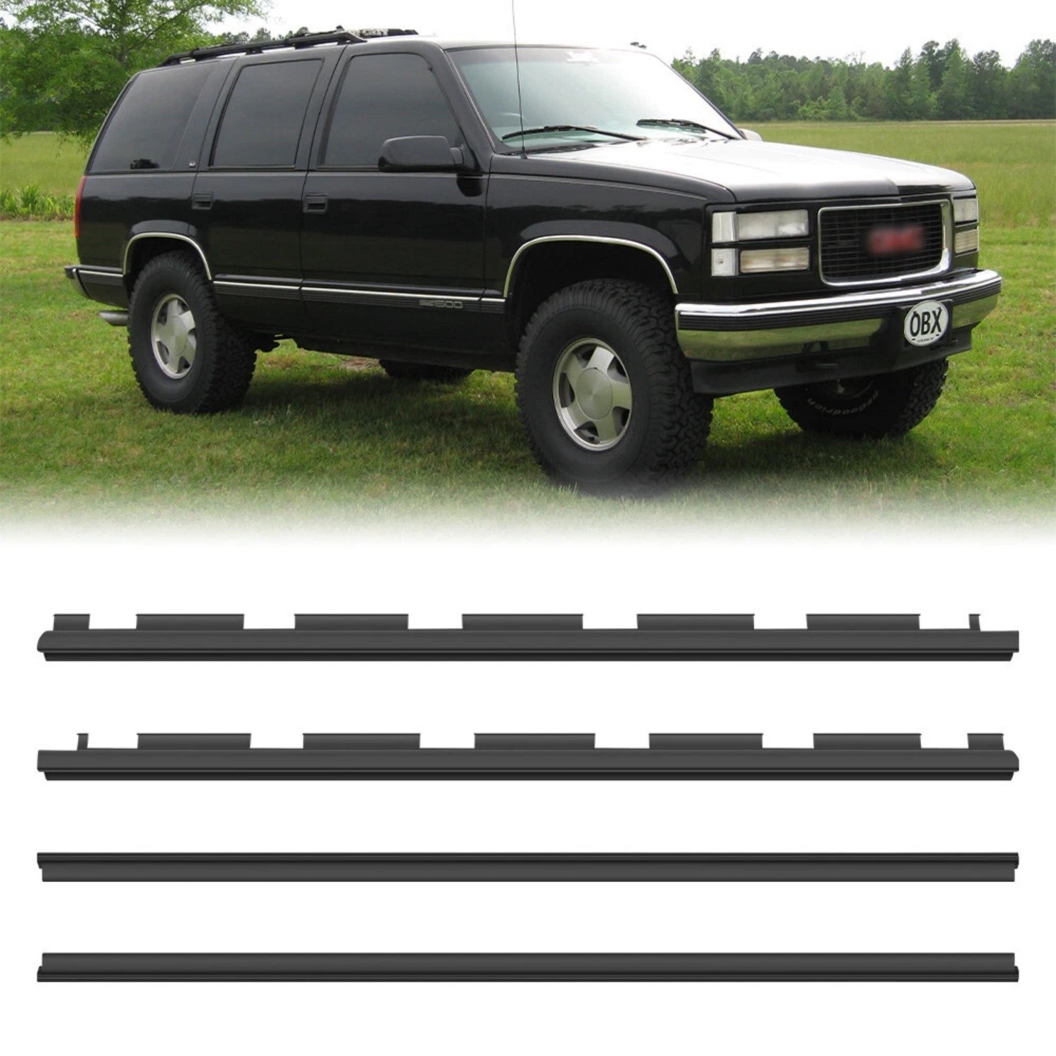 Fit For Chevy Truck Inner & Outer Window Sweep Felt Seal Weatherstrip Kit 4Pcs