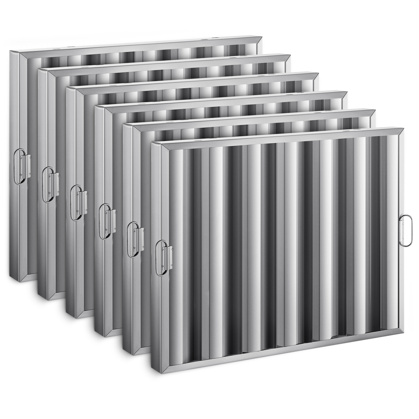 WILPREP 6 Packs 20"x25" Commercial Exhaust Hood Grease Filters 6-Grooves Baffles