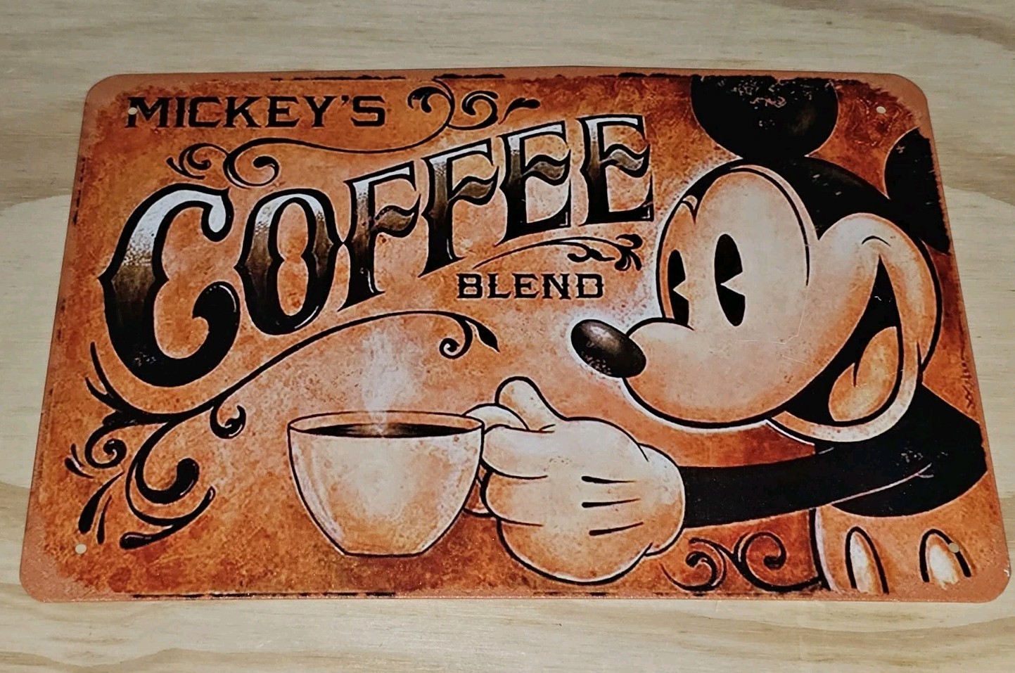 Mickey's Coffee Blend  Metal Sign Mickey Mouse 11"x7" Disney