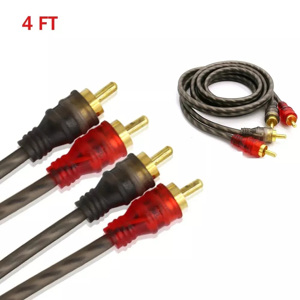 1/4PACK RCA Audio Cable Twisted Pair with Noise Reduction Interconnect Amp Wire