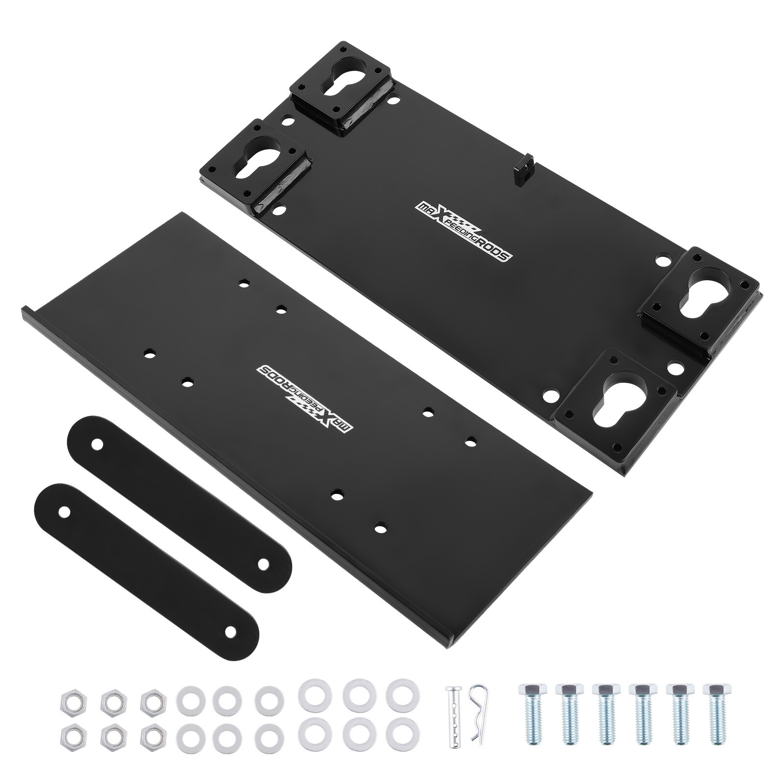 Winch Mount Plate Kit For Trailer Floor For 10k Pounds Satin Black Powder Coated