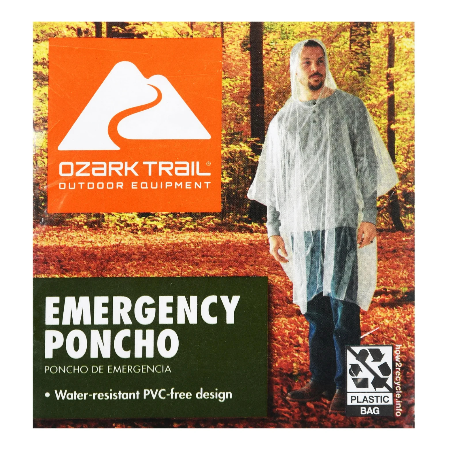 Lot of 10 x Ozark Trail Emergency Poncho Water Resistant PVC-Free Clear