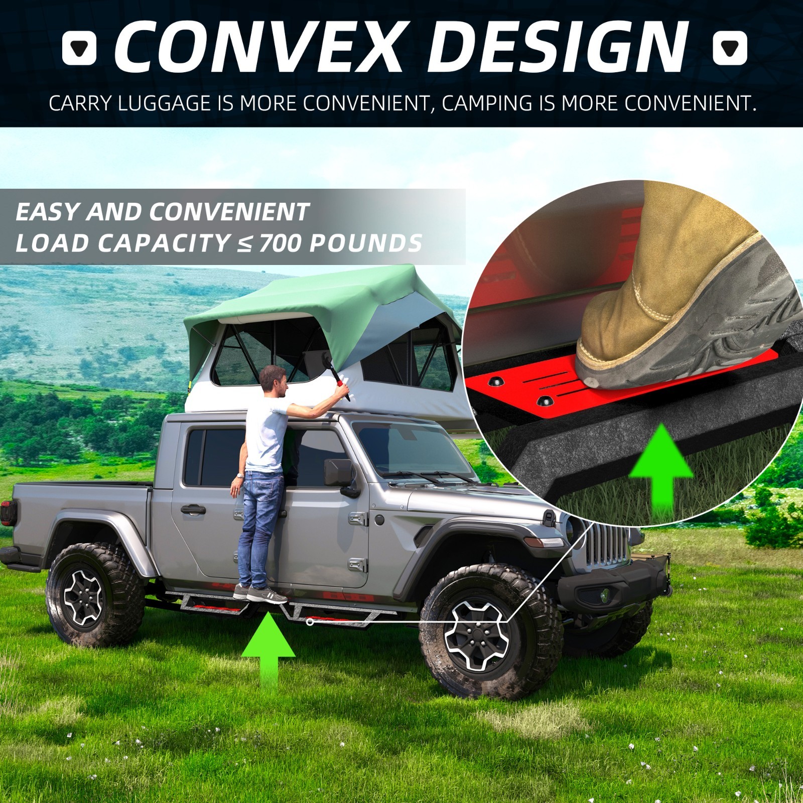 Running Boards For 2020-2025 Jeep Gladiator JT 4 Door Models ，Side Steps