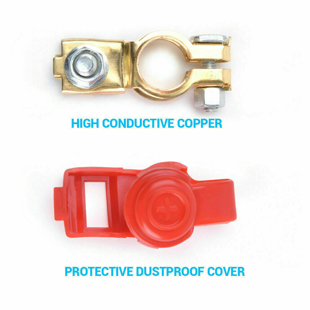 Universal 2 Car Battery Terminal Connector Top Post Positive Negative Heavy Duty