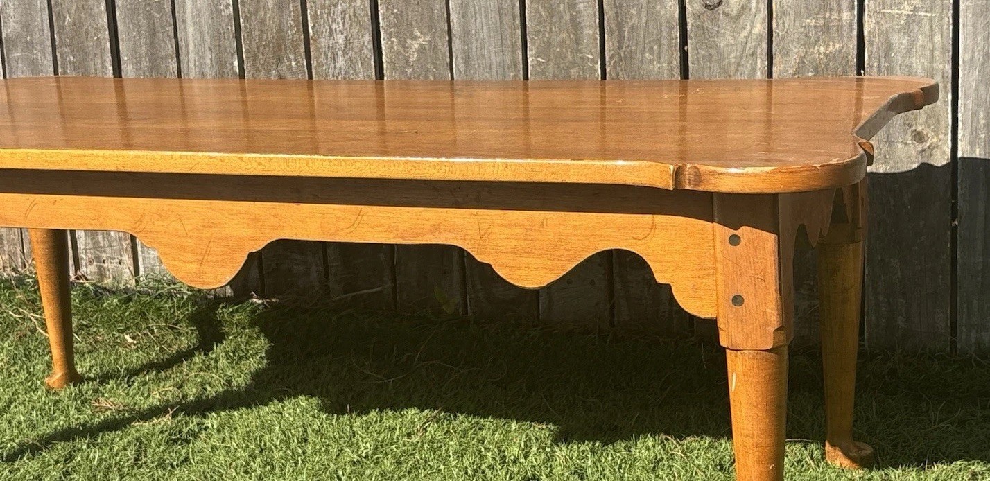 Vintage Mid Century Maple 1776 Porringer Country French Ethan Allen Coffee Table