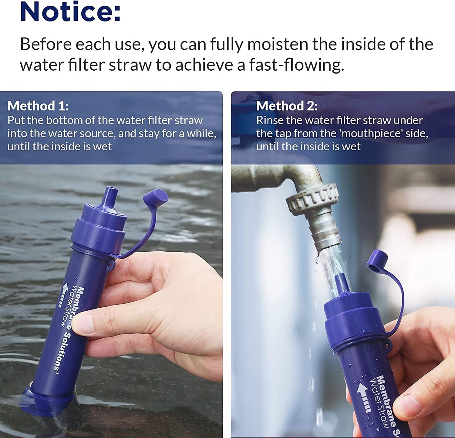 Reusable Water Filter Straw Portable Filtration Purifiers Personal Emergency Use