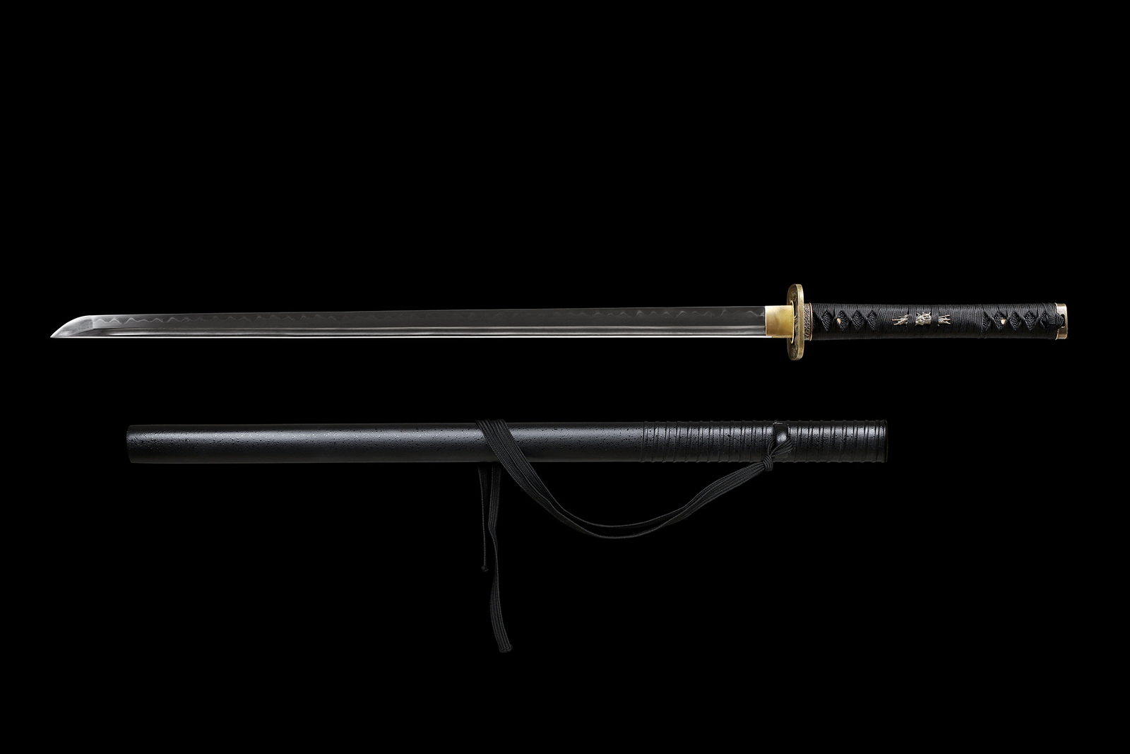 Ninja T10 Steel Clay Tempered Japanese Samurai Straight Sword Katana Full Tang