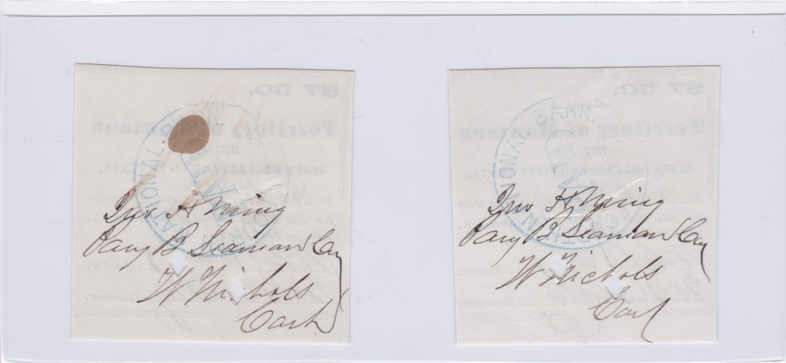 Montana Territory Bond Coupons Qty 6 1868-1871 $7.50