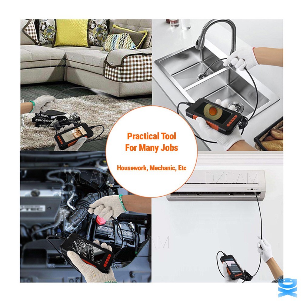 LCD Endoscope 1080P HD Industrial Borescope 4.3inch 8mm Inspection Snake Camera