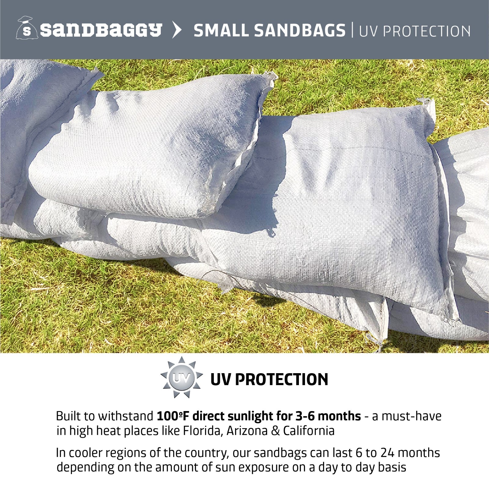 Sandbaggy 12-inch x 15-inch Small Sandbags | UV Protected | Sand Bag Empty