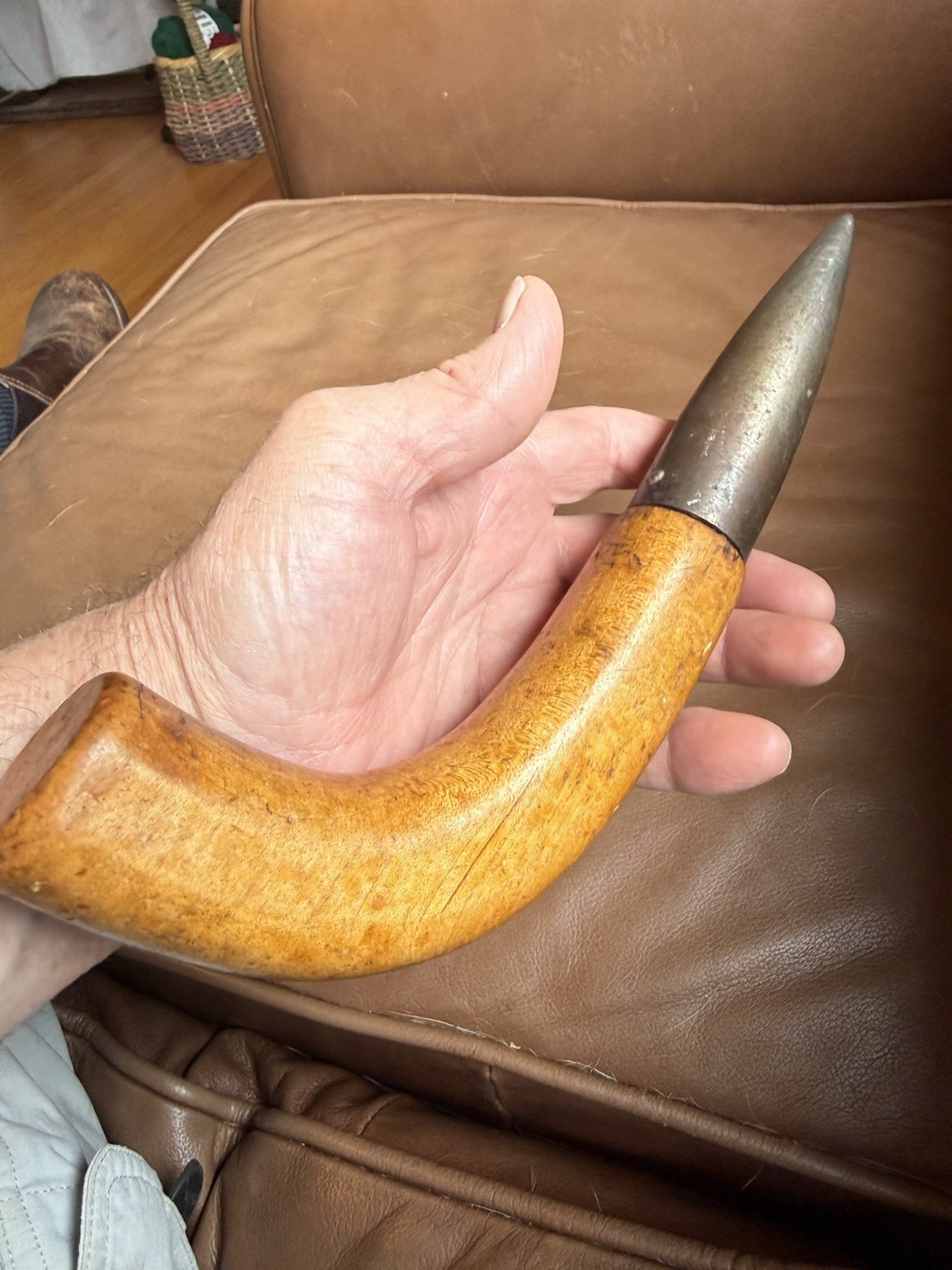 Antique Dibber/Dibbler, nice tool from the 1800s. worn hardwood handle