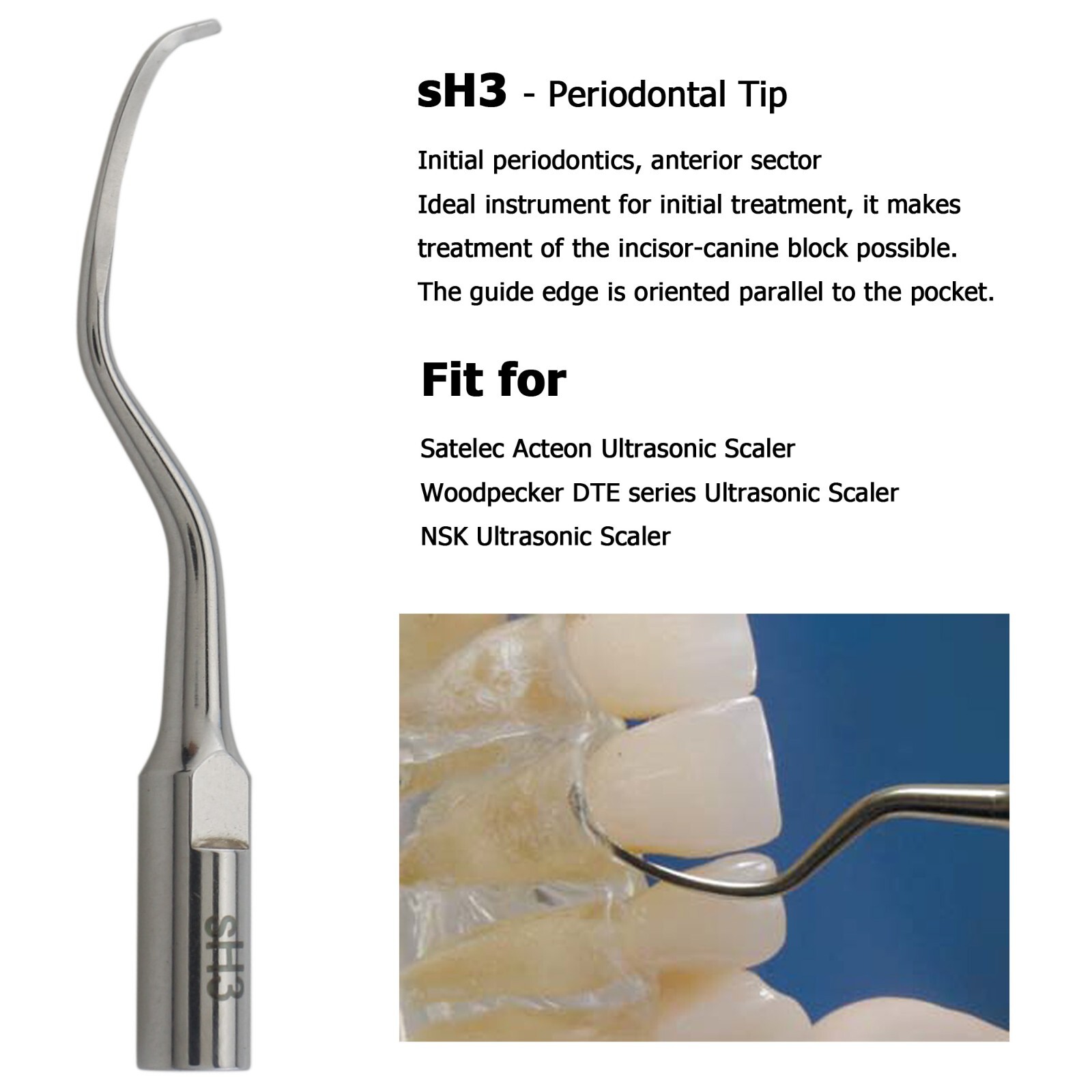 Woodpecker DTE HD-7L Dental Ultrasonic Piezo Scaler LED Handpiece ACTEON Tips H3