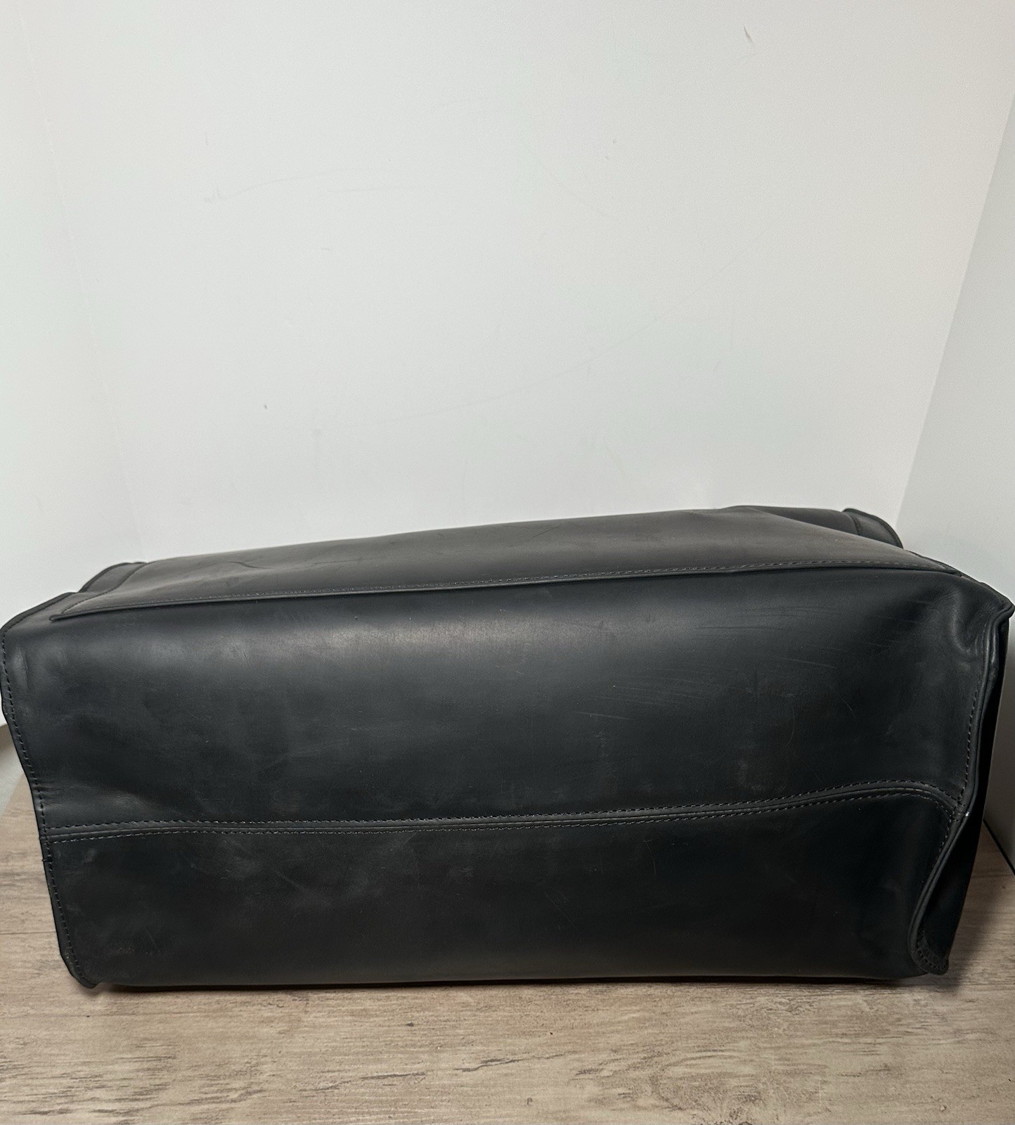 Pikore Large Black Leather Cat Carrier Tote Travel