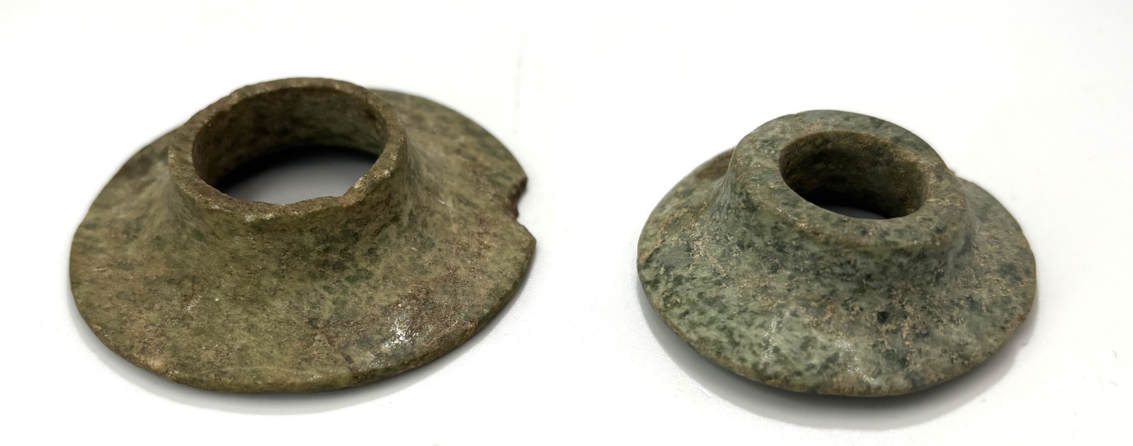 Pair Pre-Columbian Jade Mayan Ear Spools Artifacts