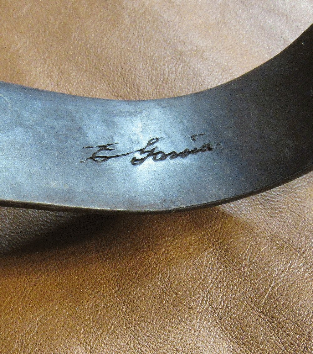 E Garcia Silver Spurs Floral Overlay Brown Finish