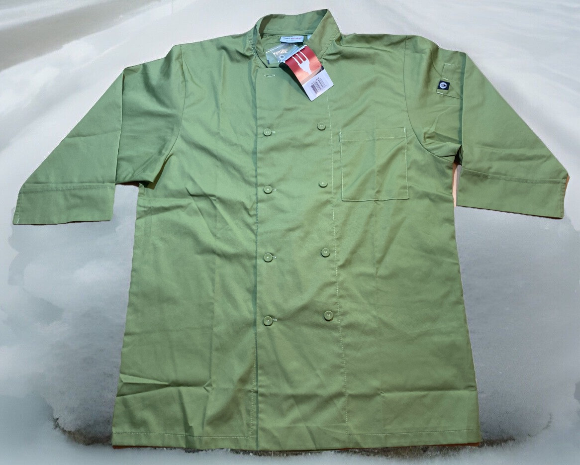 CHEF WORKS COAT Medium Green Made In Egypt M NEW NWT Shirt Jacket