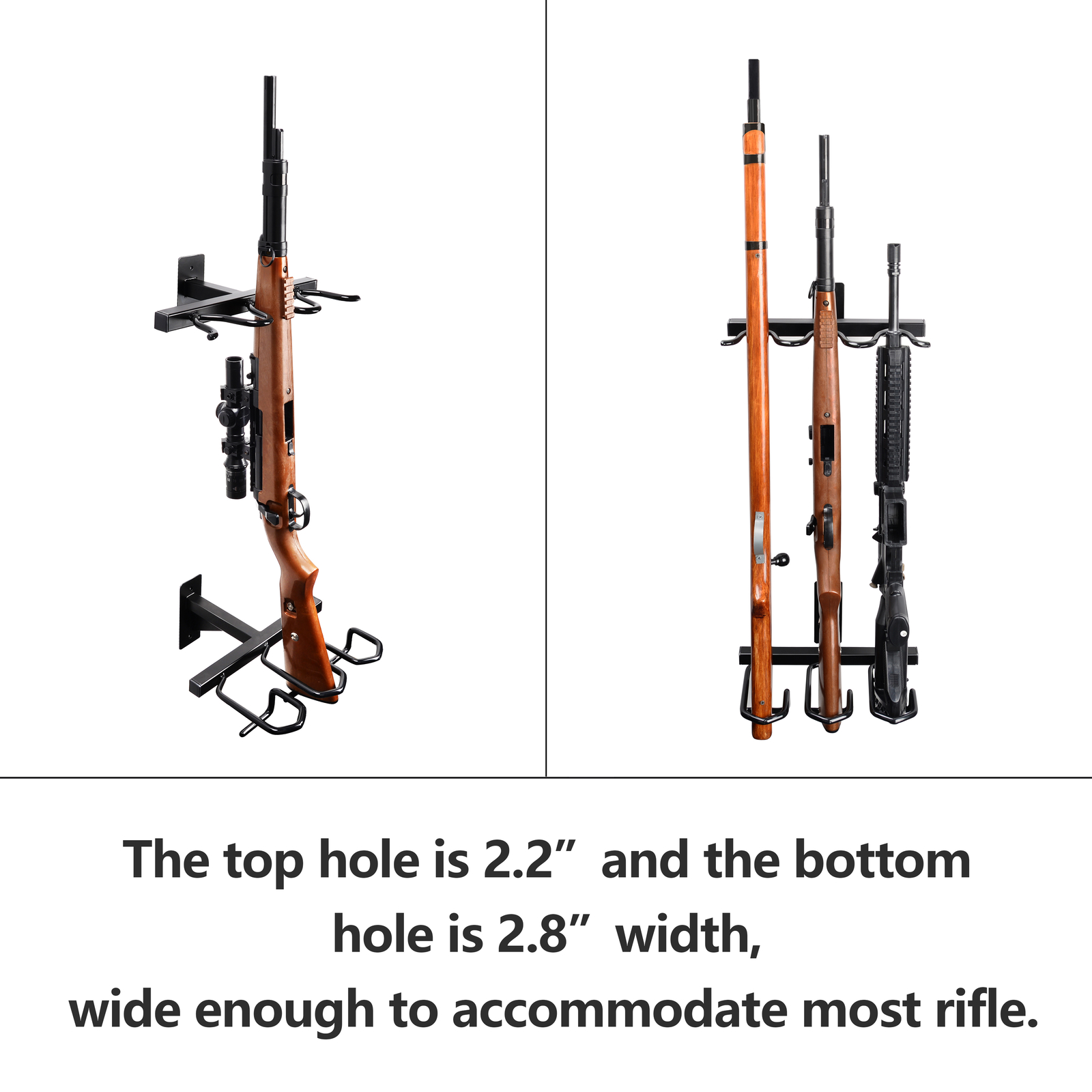 Gun Rack Wall Mount for Rifles and Shotguns, Rifle Rack Heavy Duty Steel, 3-Slot