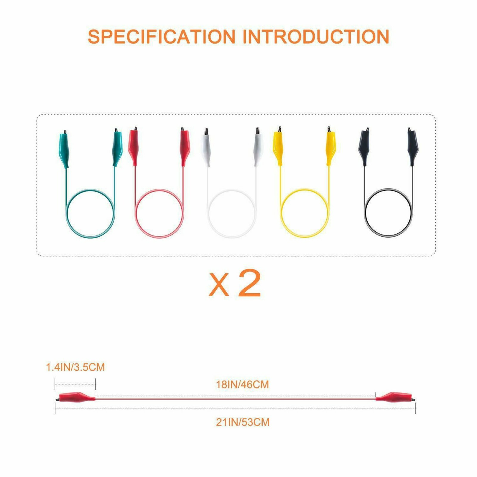 10Pcs Double-ended Wire Crocodile Alligator Clips Test Leads Jumper Cable