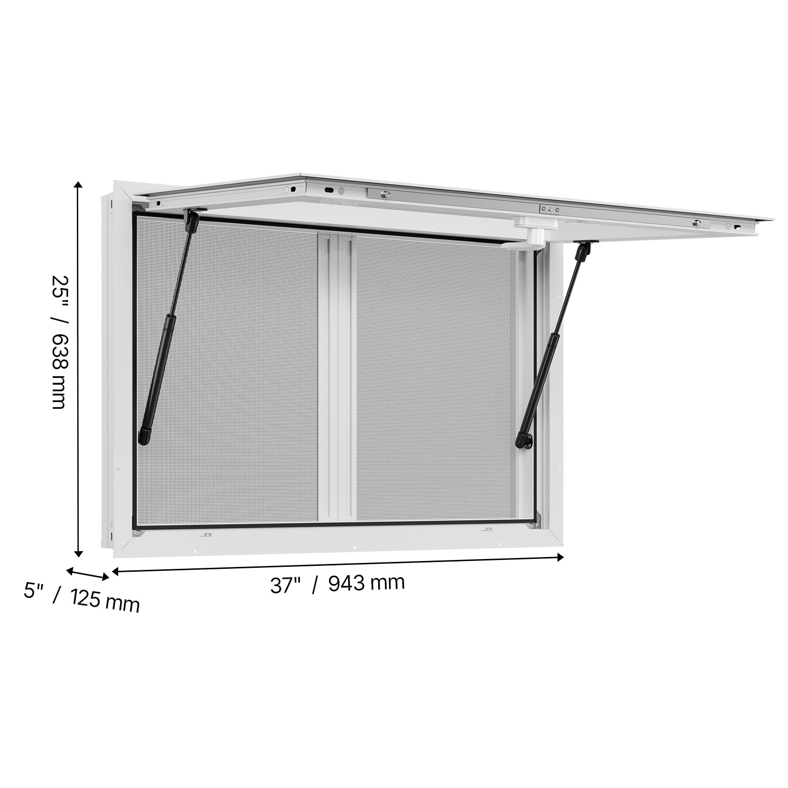 Uimoso 36x24in Aluminum Alloy Food Truck Service Window with Awning