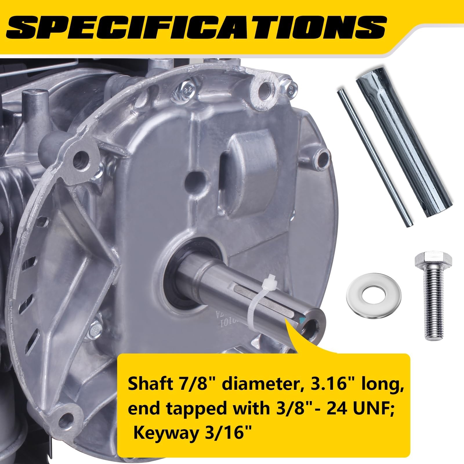 Aceup Energy 4.4HP 173cc Gas Engine Vertical Shaft 4-Stroke OHV Motor w/ Primer