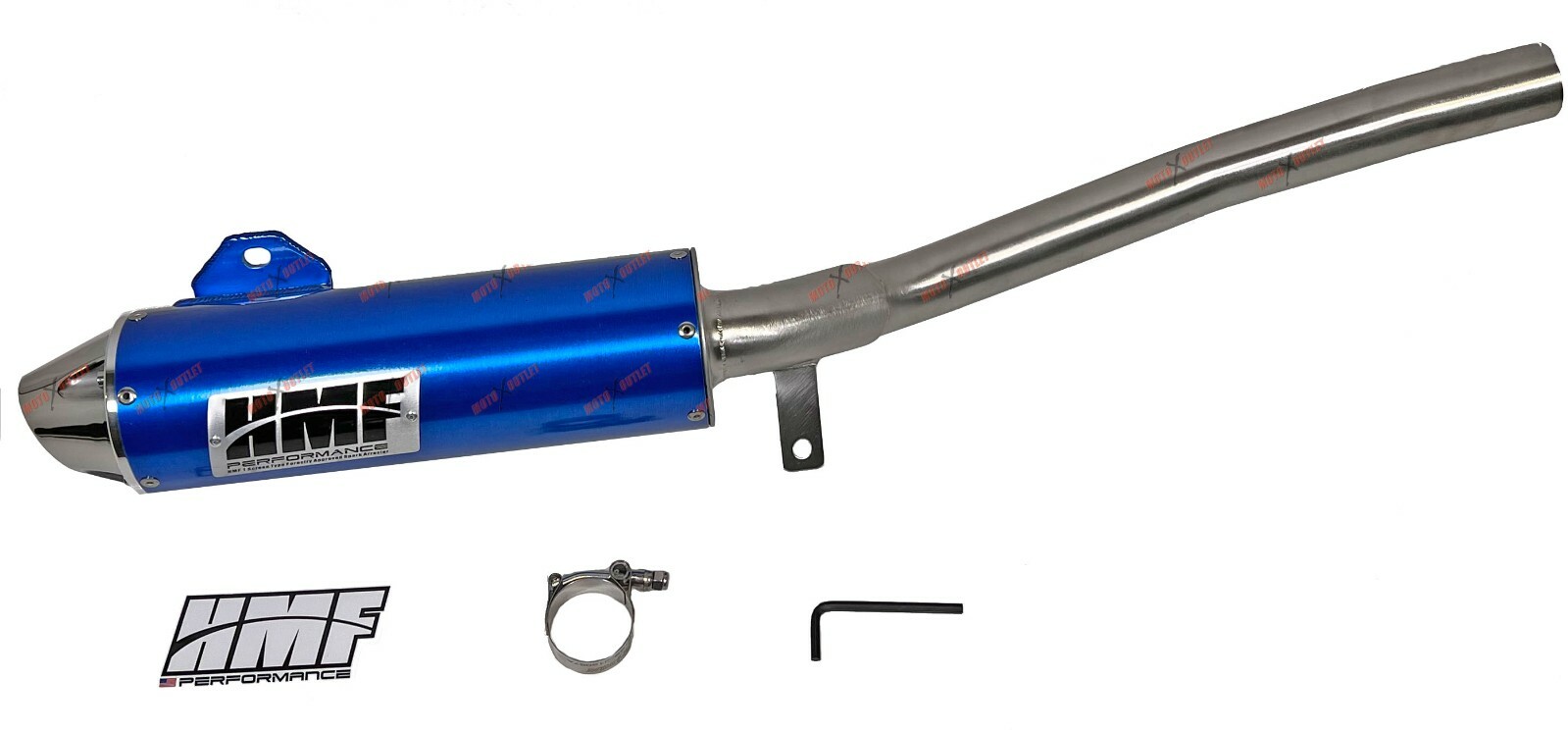 HMF Blue Yamaha Warrior 350 Slip on Exhaust Muffler Pipe Atv Silencer 1987-2004