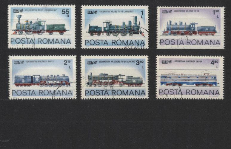 Romania Trains 2933-2938 CTO Complete 1979 Railroads Locomotives