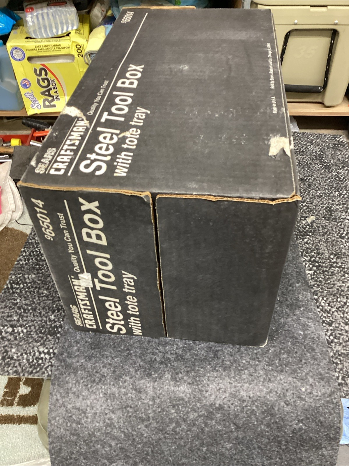 Craftsman USA Vtg. 16” Steel Tool Box 65014 W/Red Tote Tray New In Box