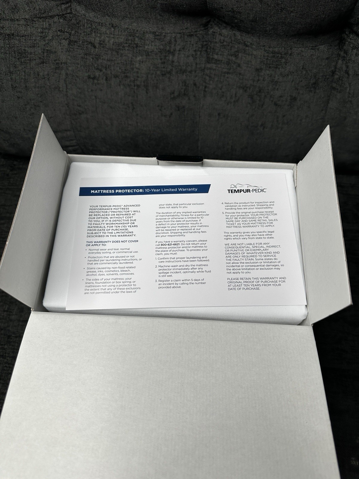 Tempur-Pedic Tempur-Breeze White King Mattress Protector Brand New *Retail $309*