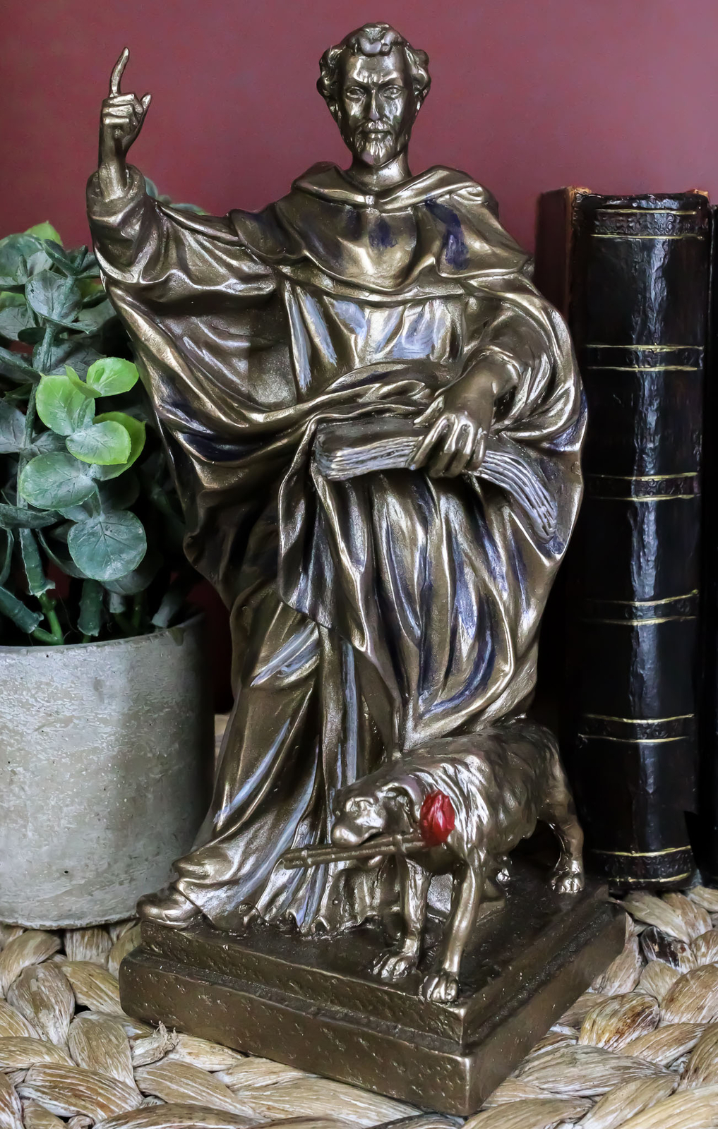 Catholic Priest Saint Dominic of Osma with Hound Dog Statue Patron Of Astronomy