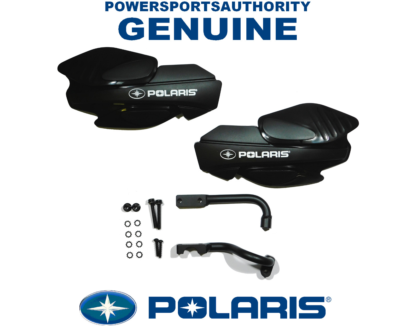 2013-2026 Polaris Sportsman 800 1000 OEM Black Hand Guard & Bracket Kit Assy P85
