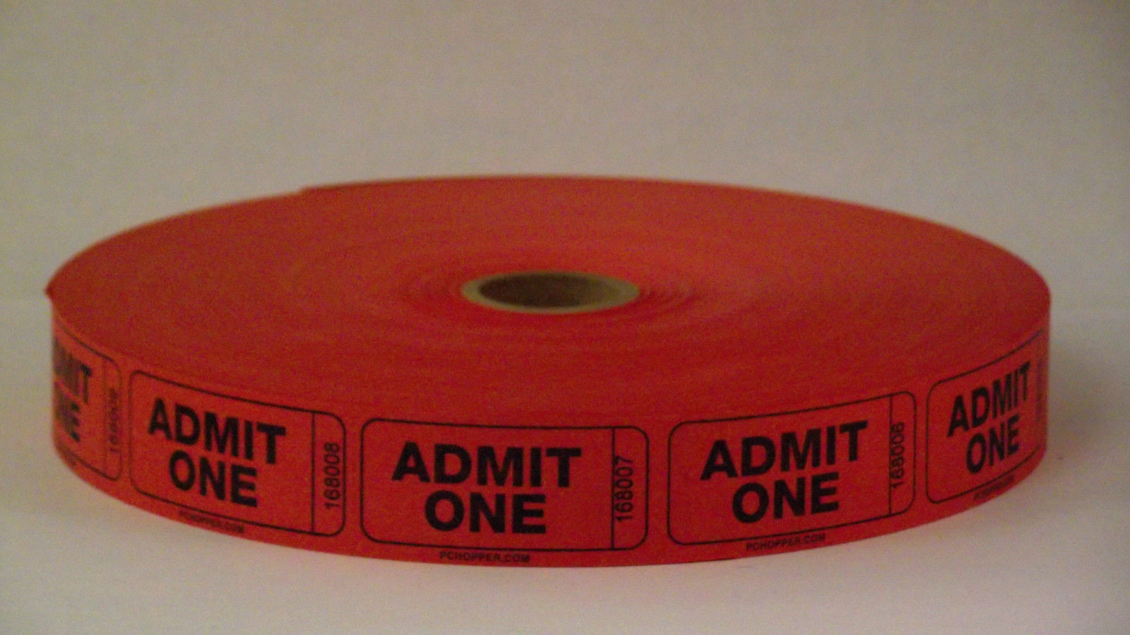 ADMIT ONE Single Numbered Roll Tickets - Roll of 2000  (4 COLORS)