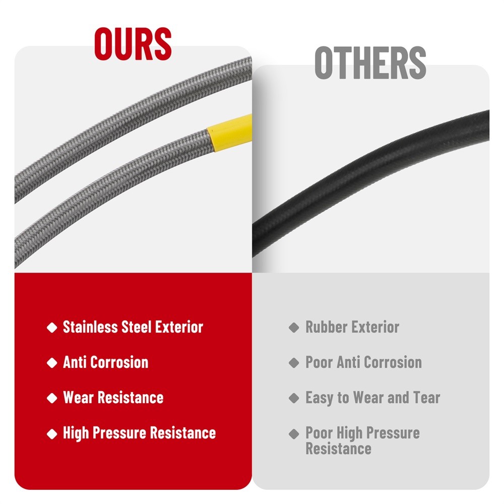 Extended Front Brake Lines 5-7.5in For 07-19 Suburban 1500 Tahoe GMC Yukon