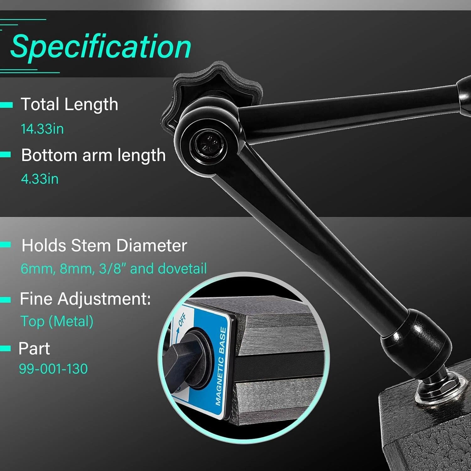 H-295 Magnetic Base Holder 176lb For Noga Dial Test Indicator DG61003