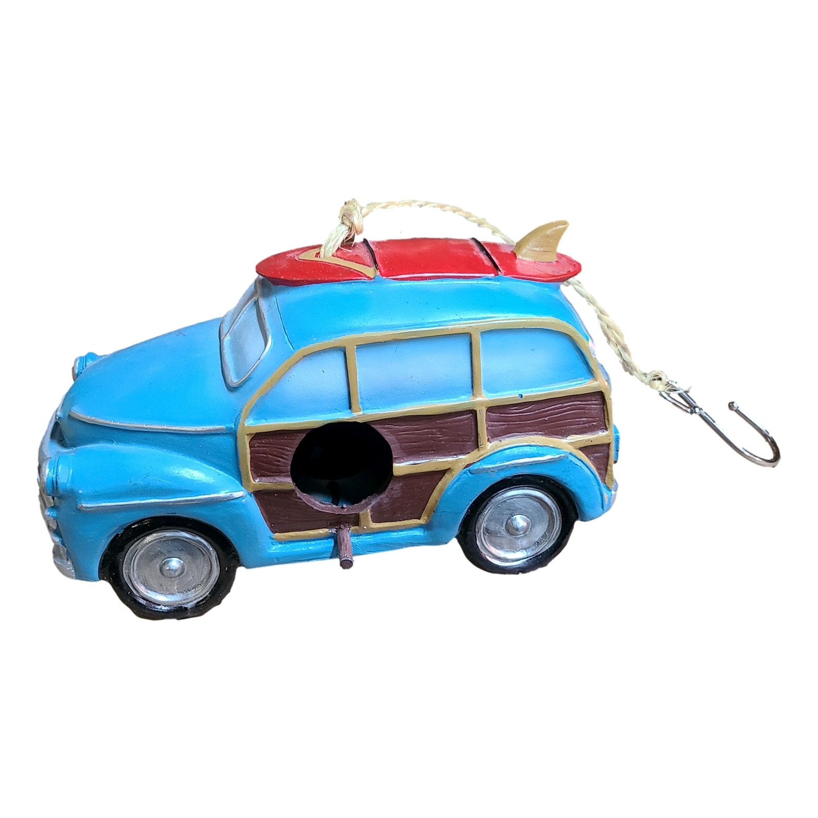 SURF VAN Bird House Resin Outdoor Hanging Decoration 9 Inch Woodie Beach Car