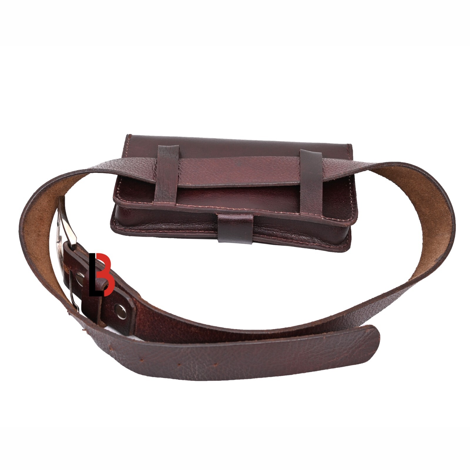 Leather Cartridge Holder 14 Rounds Ammo Wallet Pouch with Belt Loop Shotshell