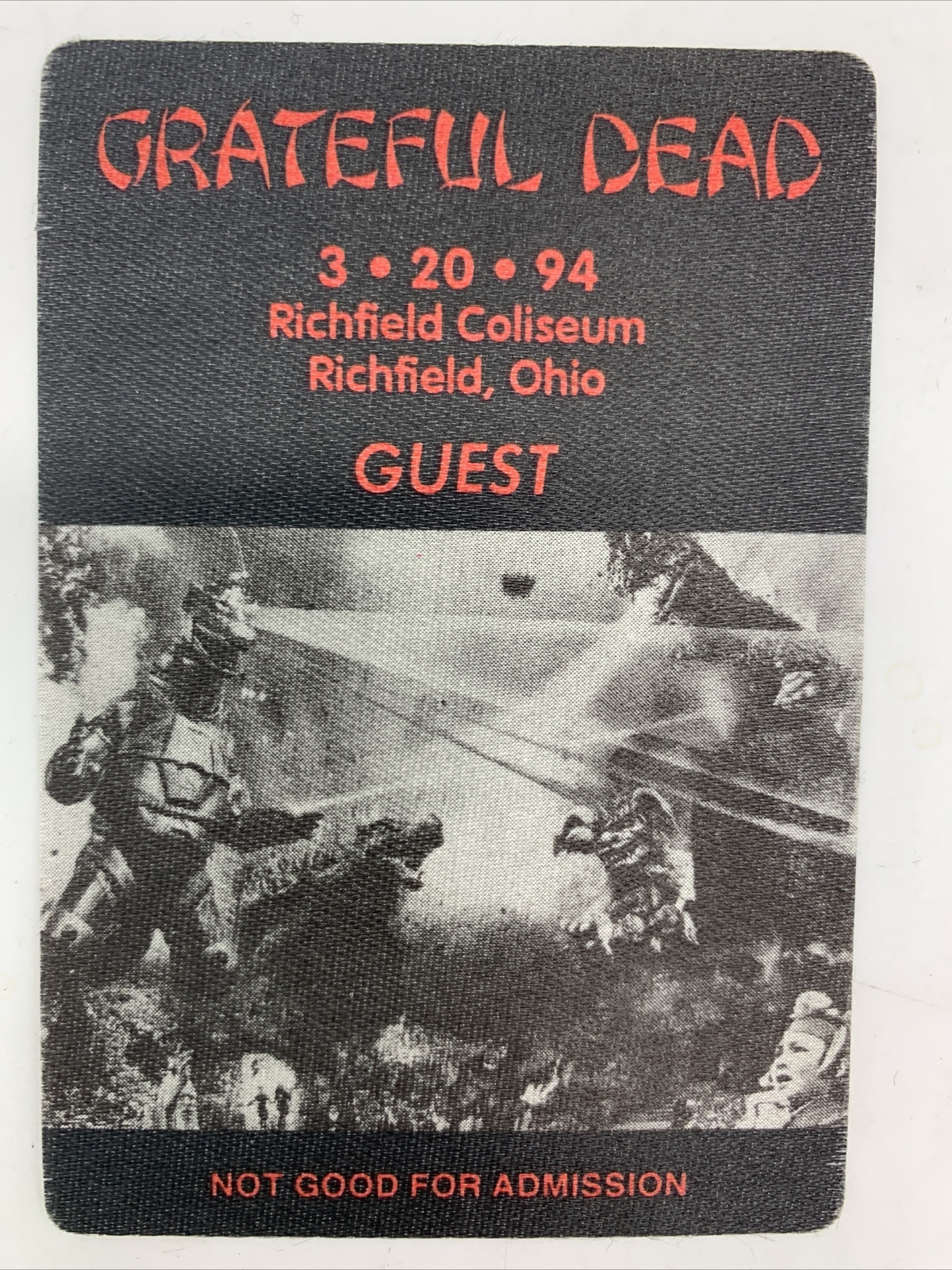 Grateful Dead Backstage Pass 3-20-94 Richfield Coliseum Ohio Godzilla
