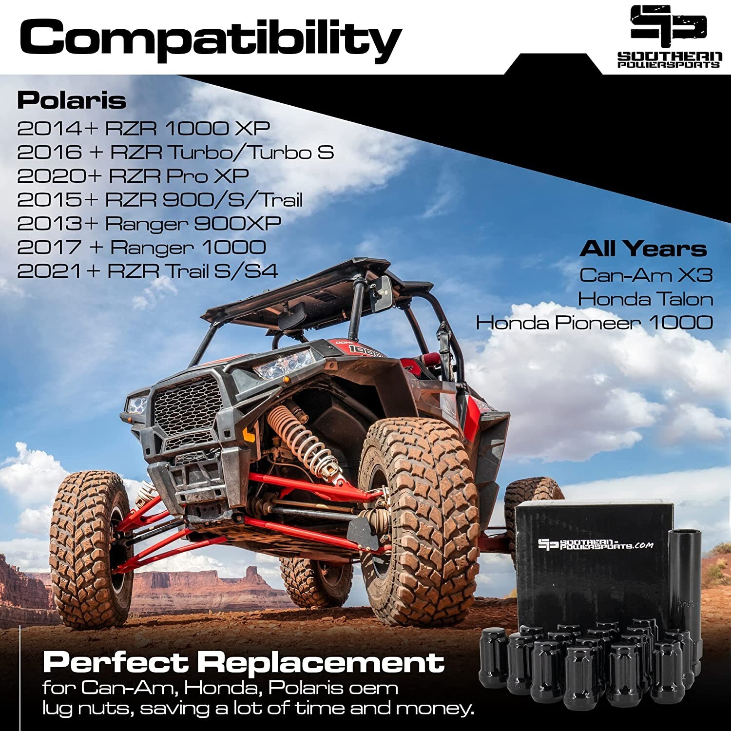 Can Am Maverick X3 Max Textron Wildcat XX Black Tapered Lug Nuts M12X1.50 W/Key