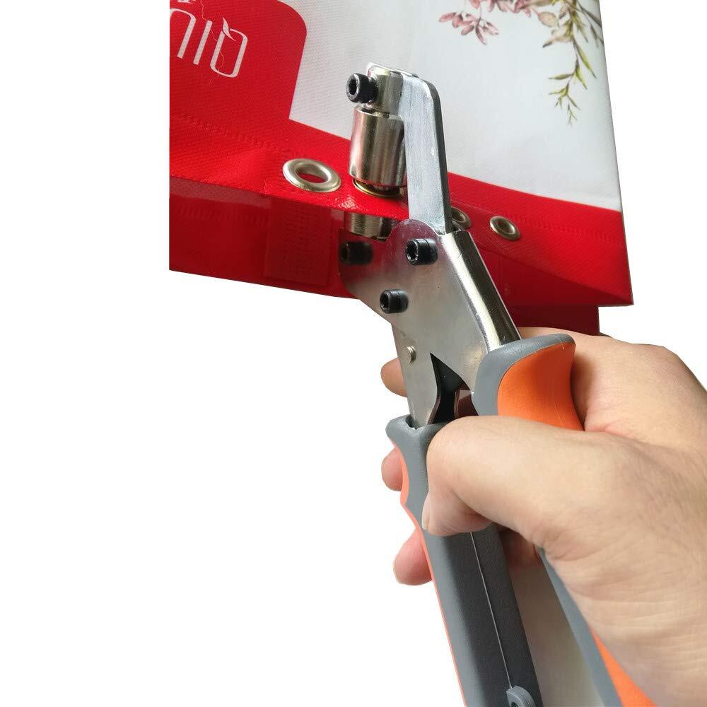 Grommet Hand Press Kit Handheld Hole Punch Pliers 3/8" 500pcs Grommets Eyelets