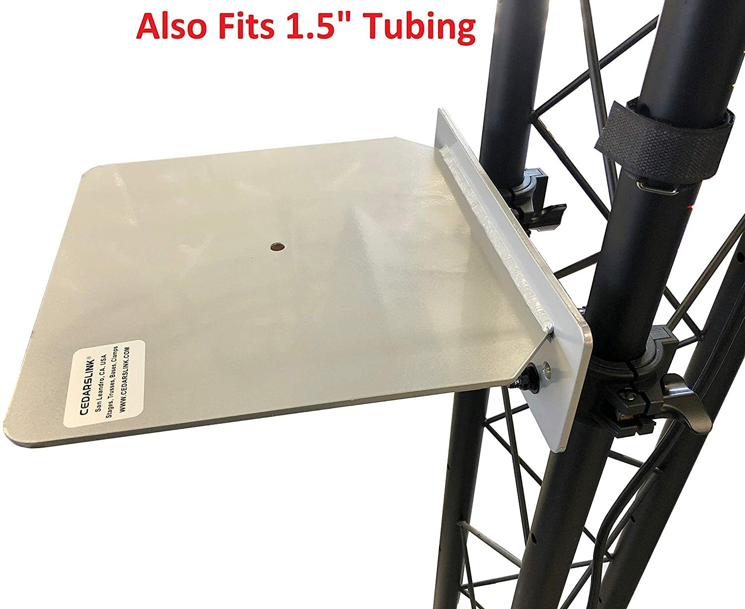 Cedarslink Truss SHELF Aluminum Shelf Plate w/ 2 1.5"/ 2" Clamps - 12 D x 12 W