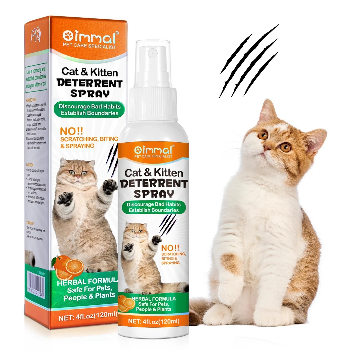 2-in-1 Cat & Kitten Training Aid | Cat Deterrent Spray for In/Outdoor 120 ML