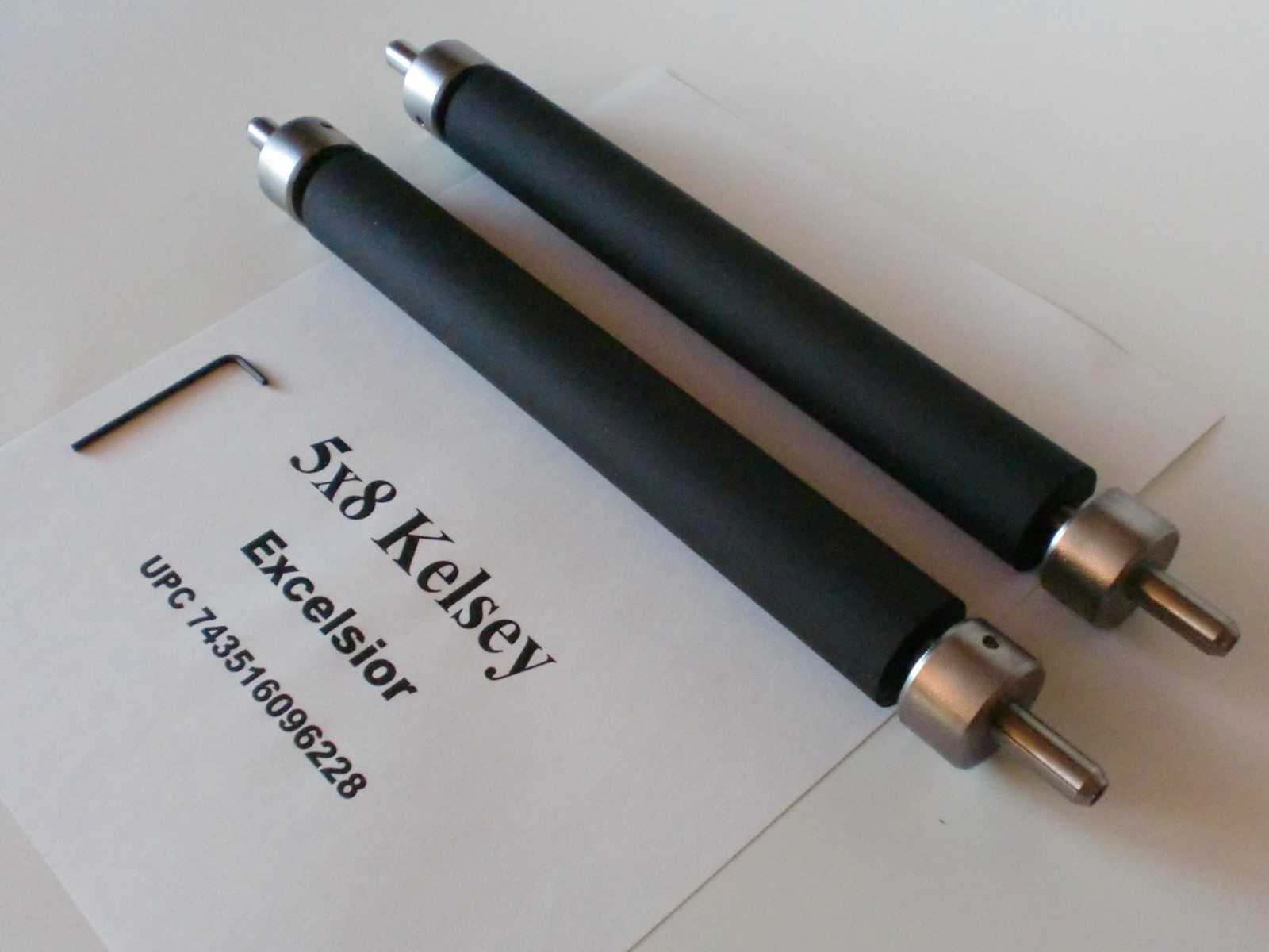 Kelsey Excelsior 5x8 Rollers and trucks Rubber for letterpress printing press