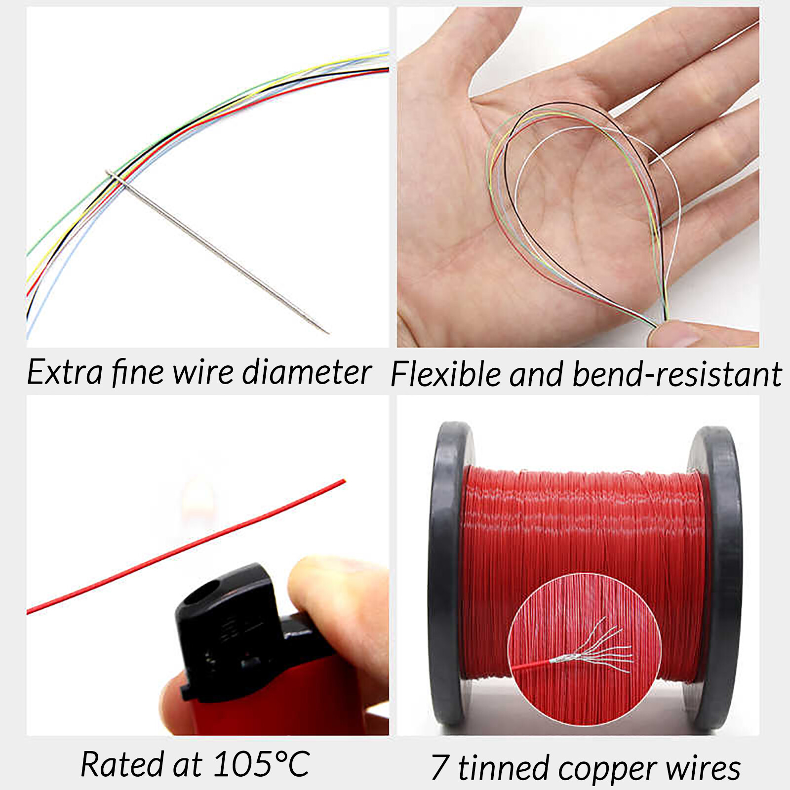 UL10064 ultra-fine wire Dia 0,0049-0.14 mm² electronic High Temp Hook Up Wire