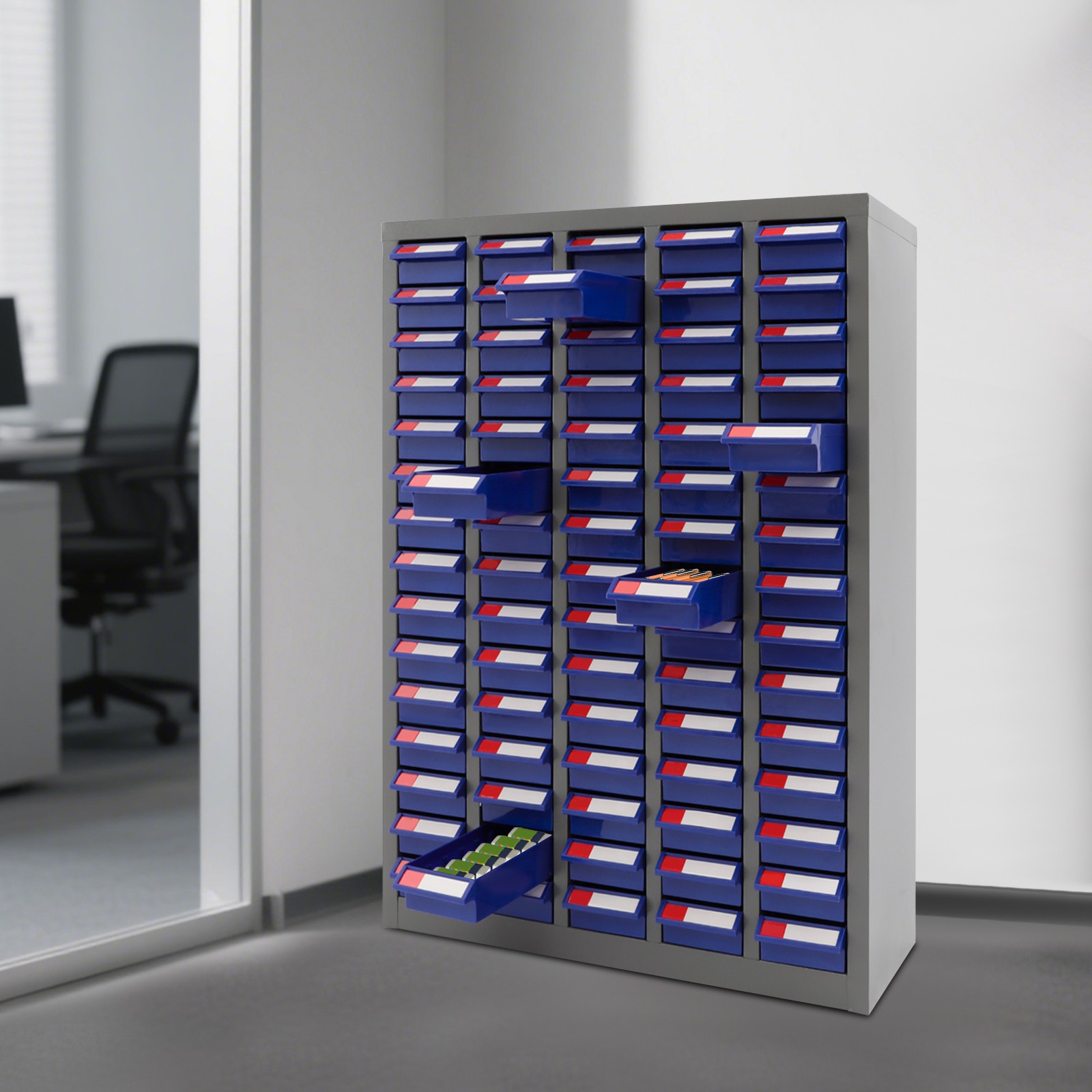 75 Drawers Parts Cabinet Small Steel Nut Tool Storage Cabinet Parts without Door