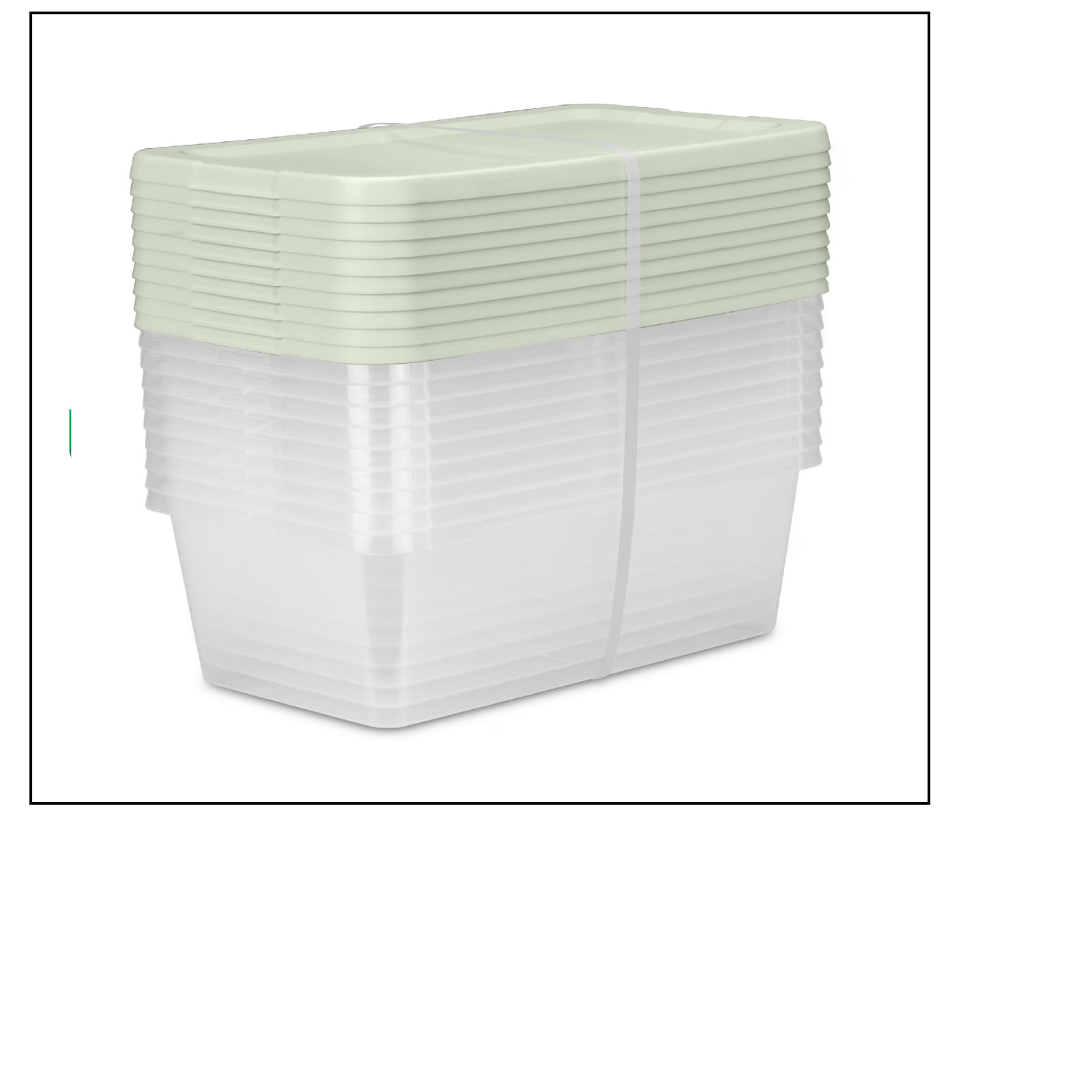 Sterilite 6 Qt Clear Storage Bin 10-Pack with Snap-on White Lid